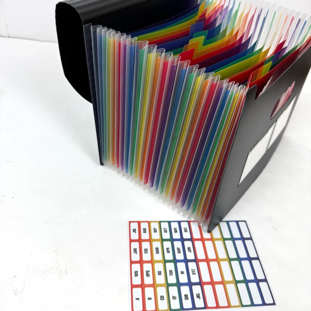 24 Pockets Expanding File Folder with Blank Labels, According File Organizer - Picture 3 of 9